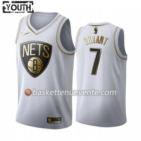Maillot Basket Brooklyn Nets Kevin Durant 7 2019-20 Nike Blanc Golden Edition Swingman - Enfant